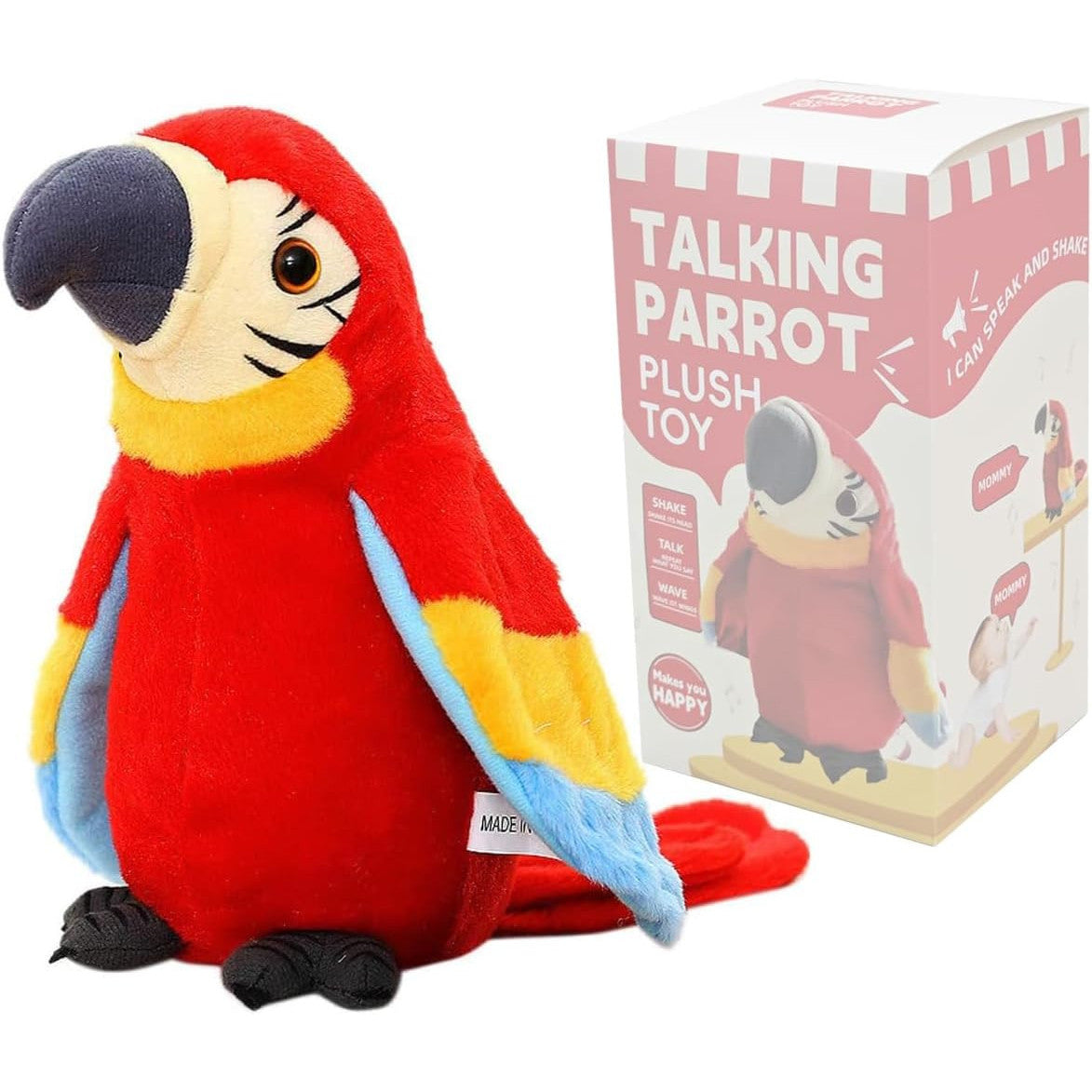 Talking Parrot Plush Toy with Flap Wings – Fun Voice Repeat
