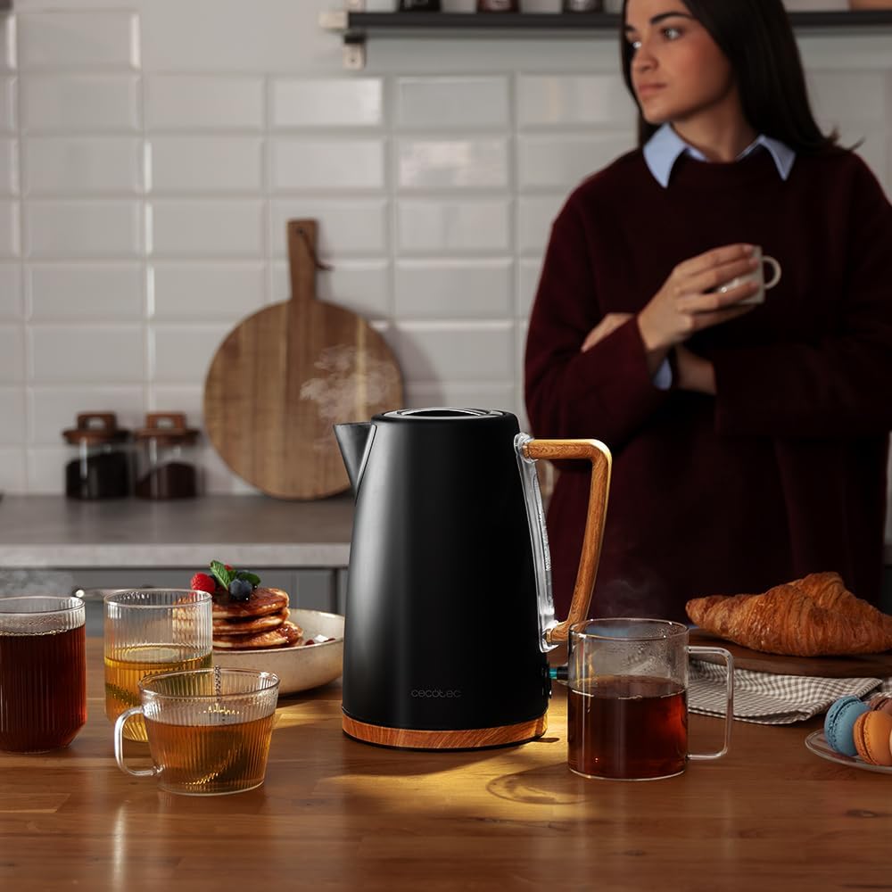 Cecotec ThermoSense 200 Woody 1.7L Stainless Steel Electric Kettle