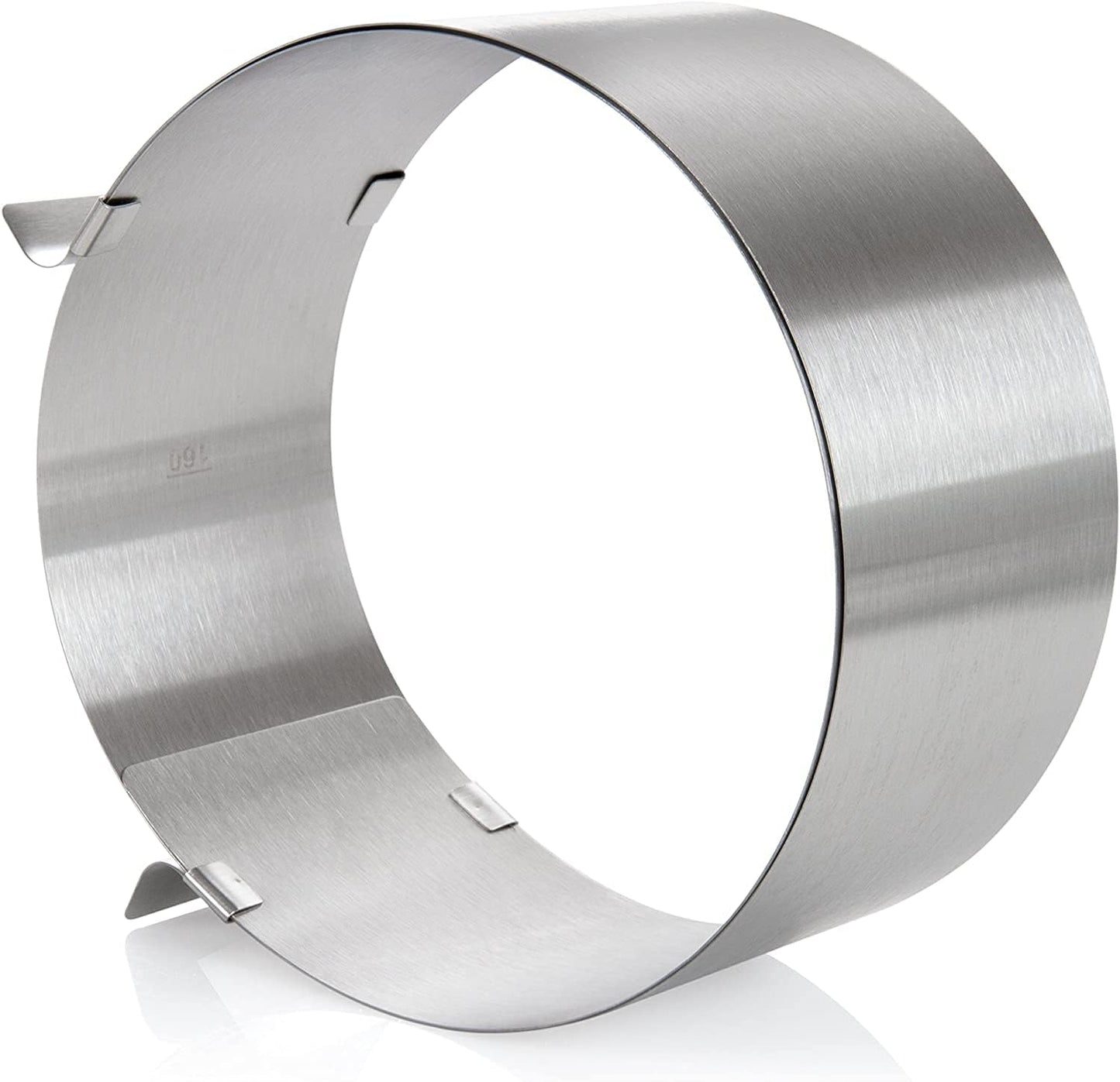 wenco Cake Ring Adjustable 16-30 cm, 8 cm High Stainless Steel Cake Ring, Baking Accessories for Cakes, Heat Resistant up to 180 °C, Rustproof, Silver, Dishwasher Safe