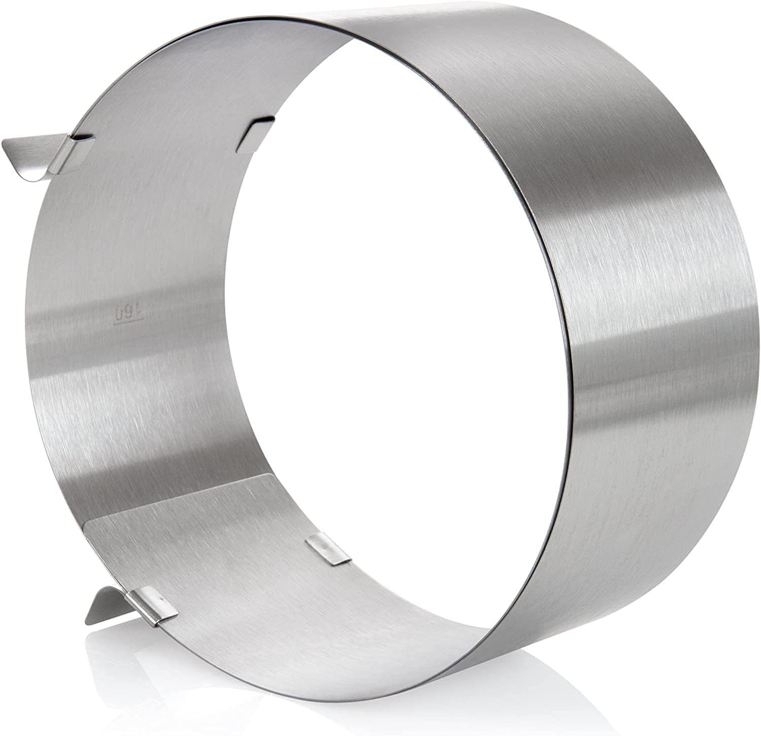 wenco Cake Ring Adjustable 16-30 cm, 8 cm High Stainless Steel Cake Ring, Baking Accessories for Cakes, Heat Resistant up to 180 °C, Rustproof, Silver, Dishwasher Safe