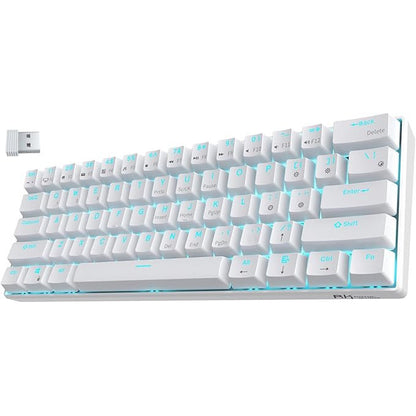 RK61 Wireless 60% Mechanical Gaming Keyboard – Blue Switch – White