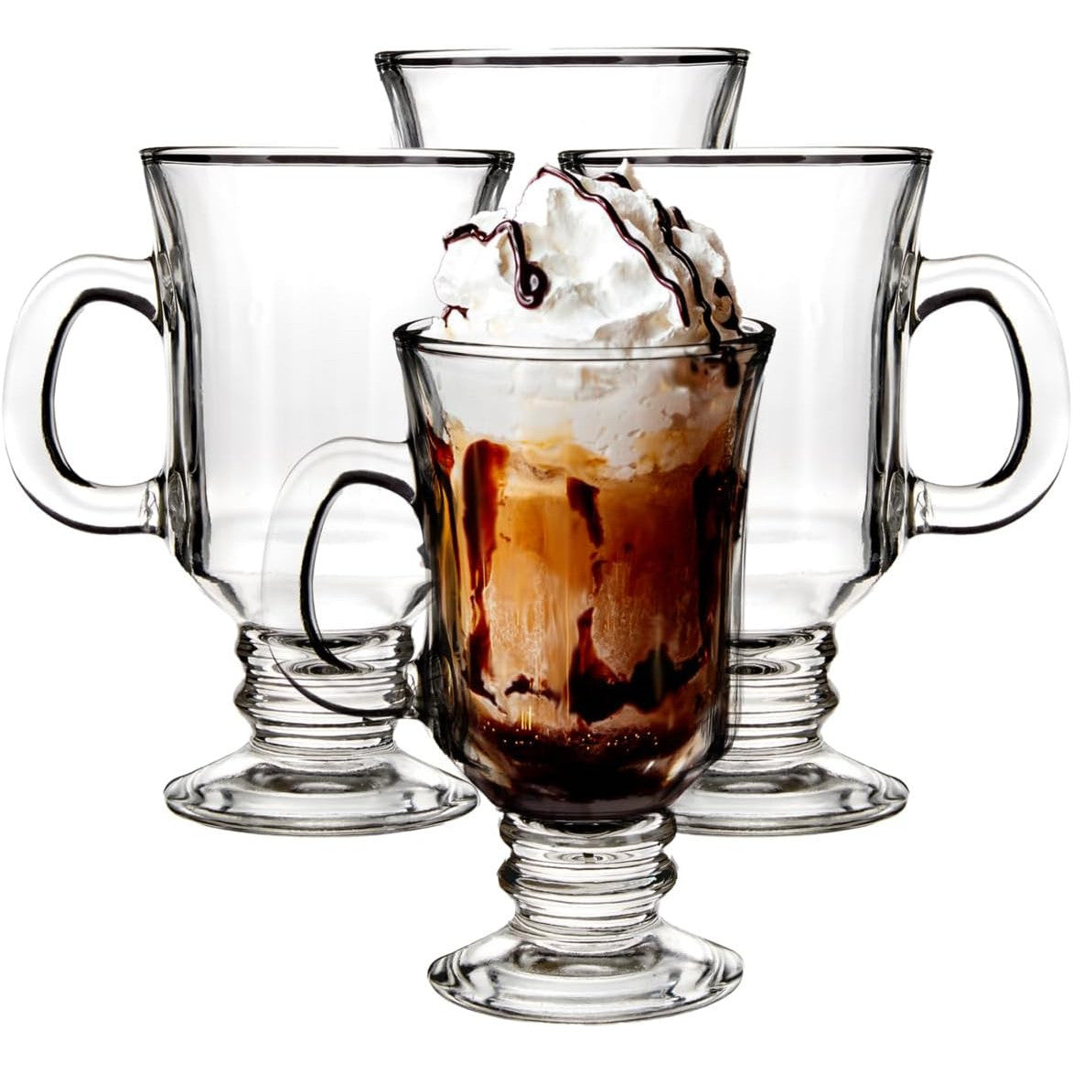 Premier Irish Coffee Glass Set of Four, Elegant Clear Glasses