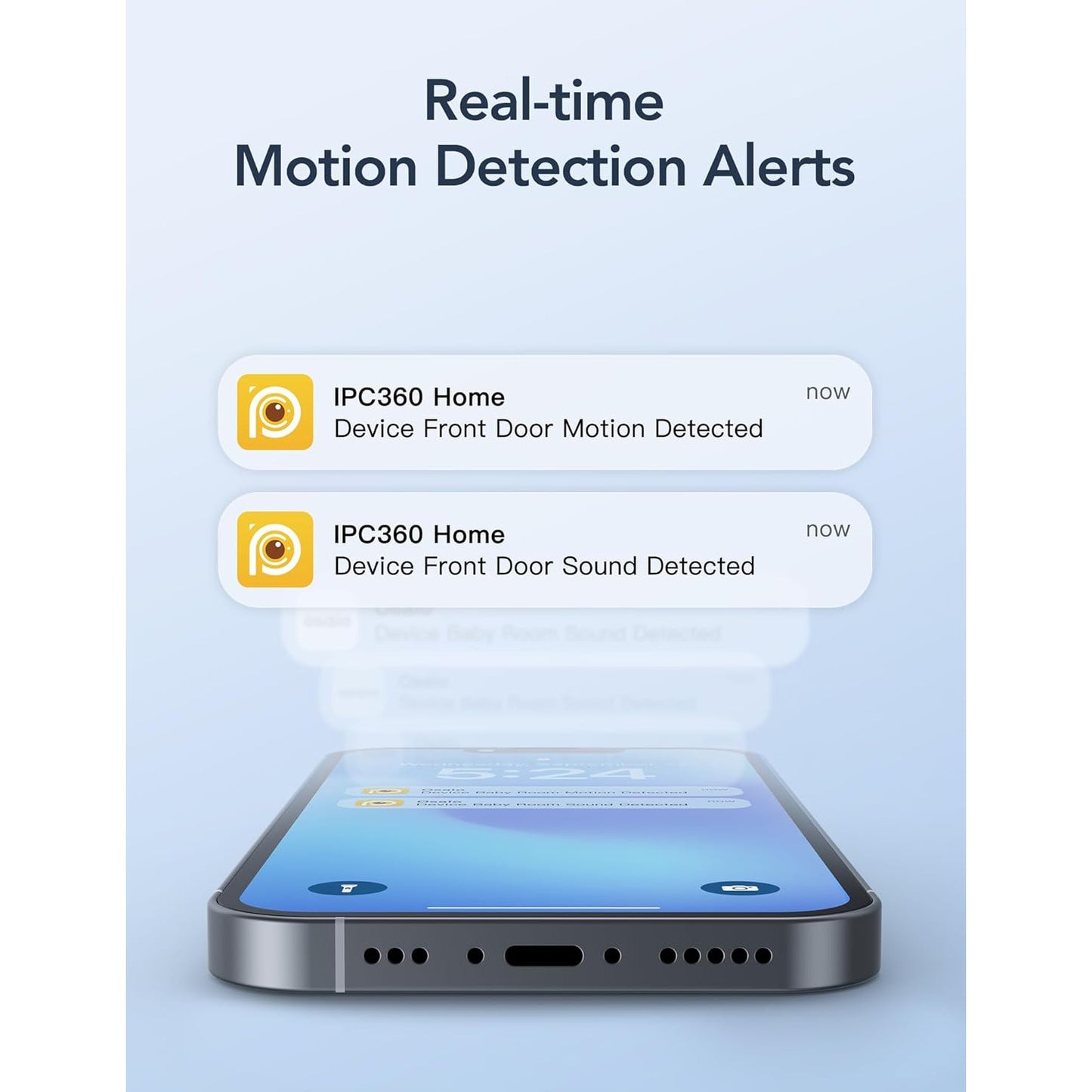 GNCC Dual-Lens Indoor Camera with 360° PTZ, Night Vision, Audio