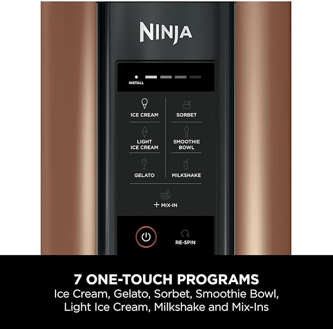 Ninja CREAMi Ice Cream Maker 1.4L 7 Programs Black Copper NC300UKCP