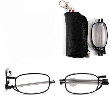 VANANA Unisex Foldable Blue Light Blocking Reading Glasses Black