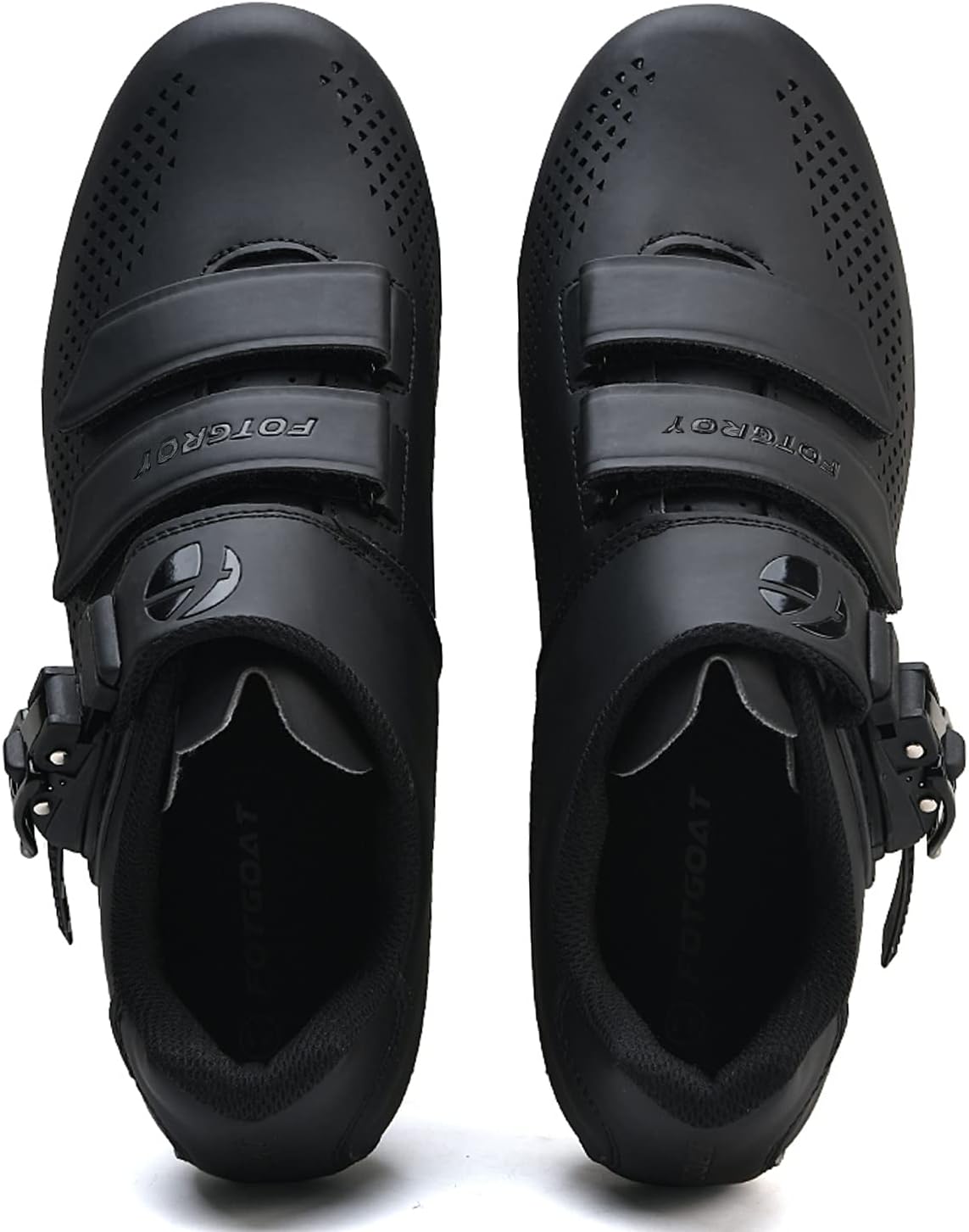 FOTGOAT MTB Cycling Shoes with SPD 2 Cleats, Black EU40