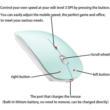 PEIBO Dual-Mode Bluetooth Wireless Mouse with USB‑C Adapter - Gomix Brands Outlet