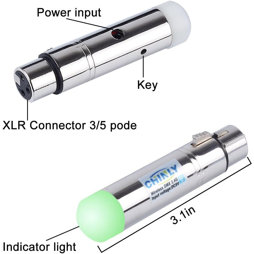 CHINLY 2.4G Wireless DMX512 Receiver for LED Stage Lighting Control