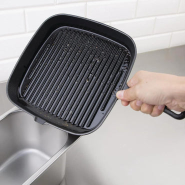 Vogue M653 Ribbed Square Skillet 9.5" Cast Iron Non-Stick