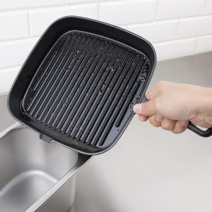 Vogue M653 Ribbed Square Skillet 9.5" Cast Iron Non-Stick