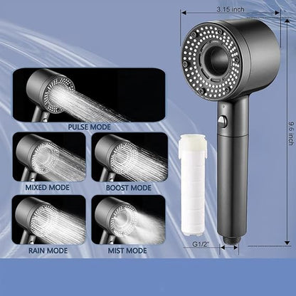 Bath Guru Hand Shower Set - 5 Spray Modes