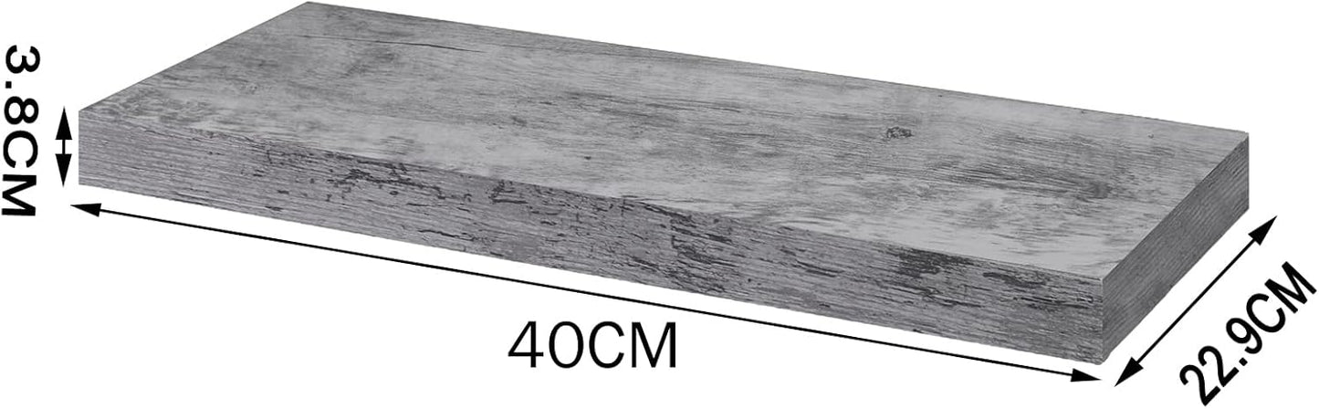 WOLTU Grey Oak Floating Wall Shelf 40cm with 10kg Capacity