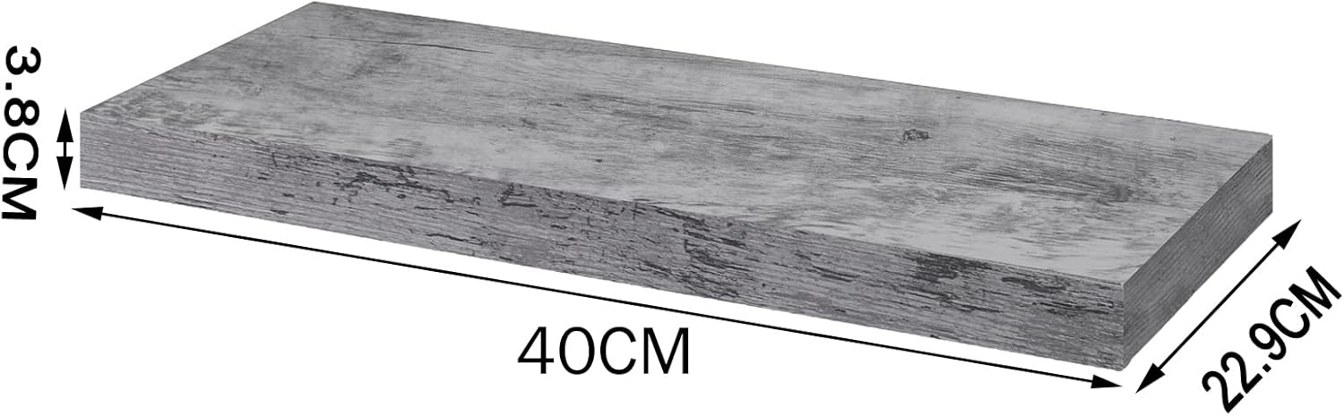 WOLTU Grey Oak Floating Wall Shelf 40cm with 10kg Capacity
