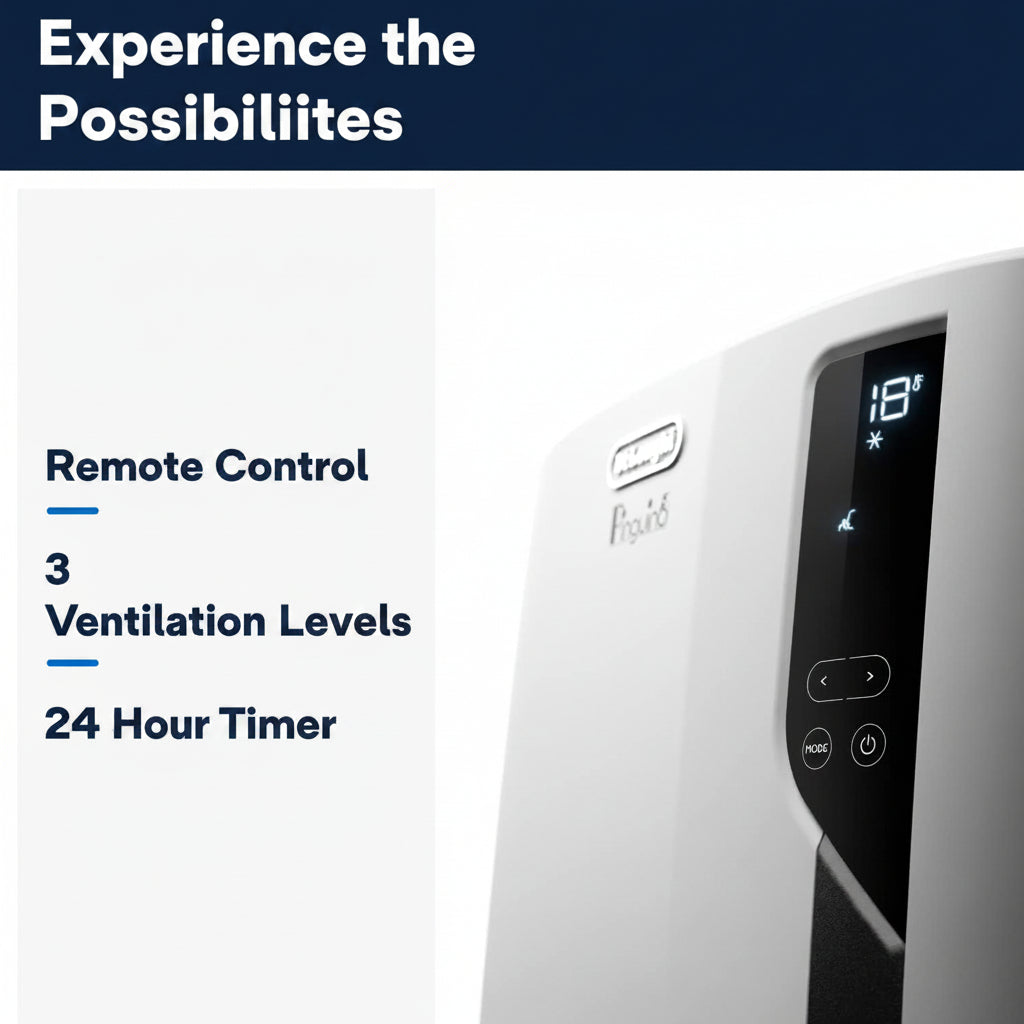 De'Longhi Pac EL92 Silent Mobile Air Conditioner 10000 BTU White/Black