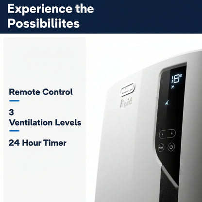 De'Longhi Pac EL92 Silent Mobile Air Conditioner 10000 BTU White/Black