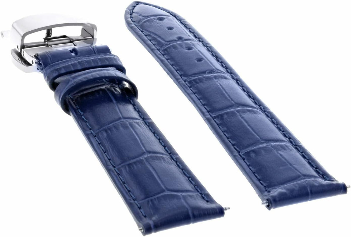 Ewatchparts 19mm Leather Watch Band for Citizen Eco Drive Blue