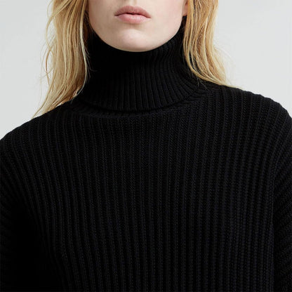 G-STAR Women's Loose Turtle Knit Sweater, Cozy Ribbed Collar