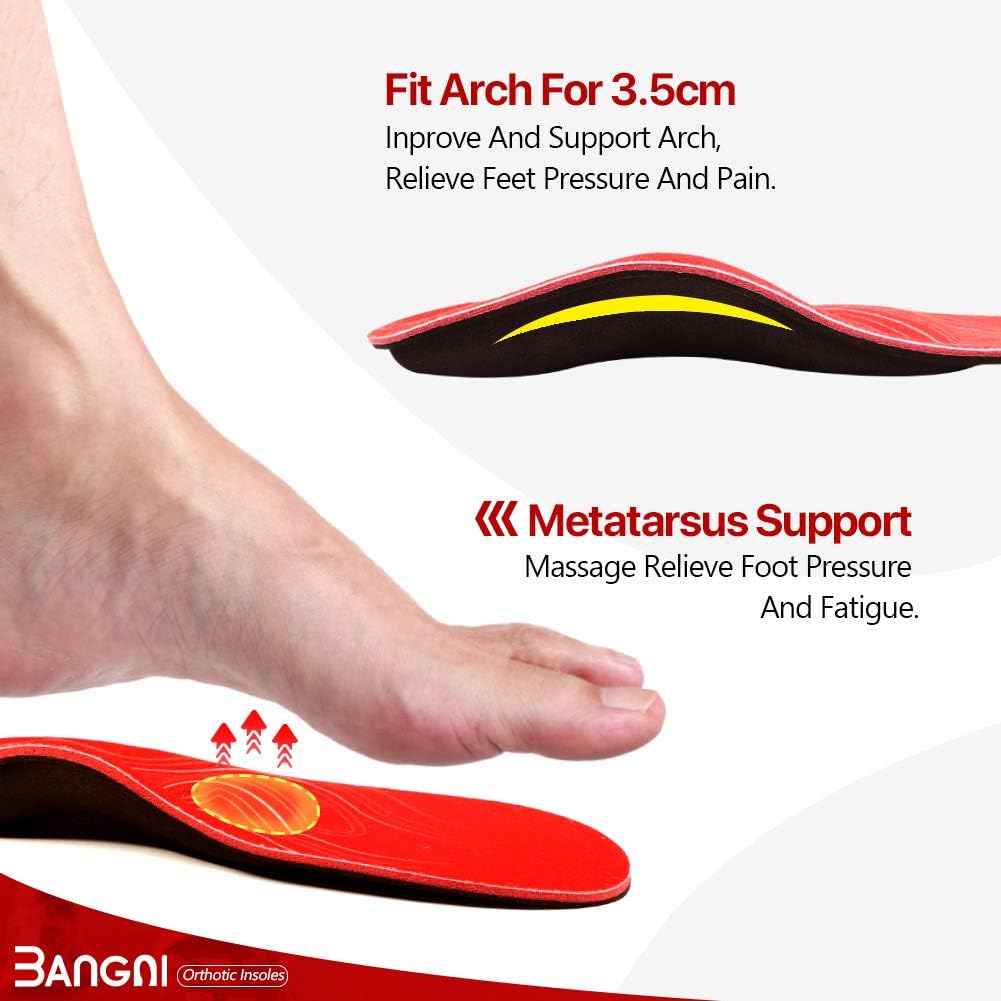 3ANGNI Cork Arch Support Insoles for Flat Feet Pain Relief