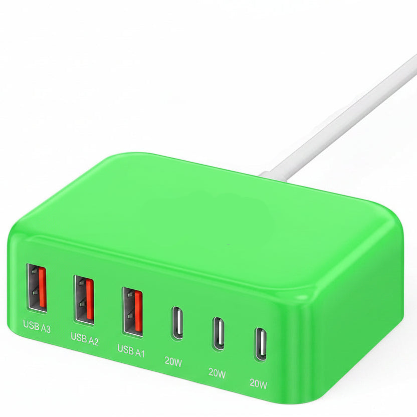 BREEKET HNT-PC606 GaN Fast USB Charging Station Hub 6-Port