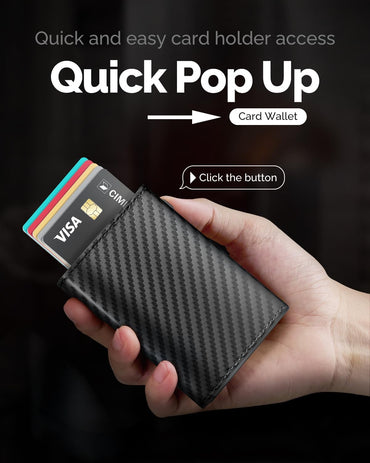Carbon Fiber Leather RFID Blocking Wallet for Men