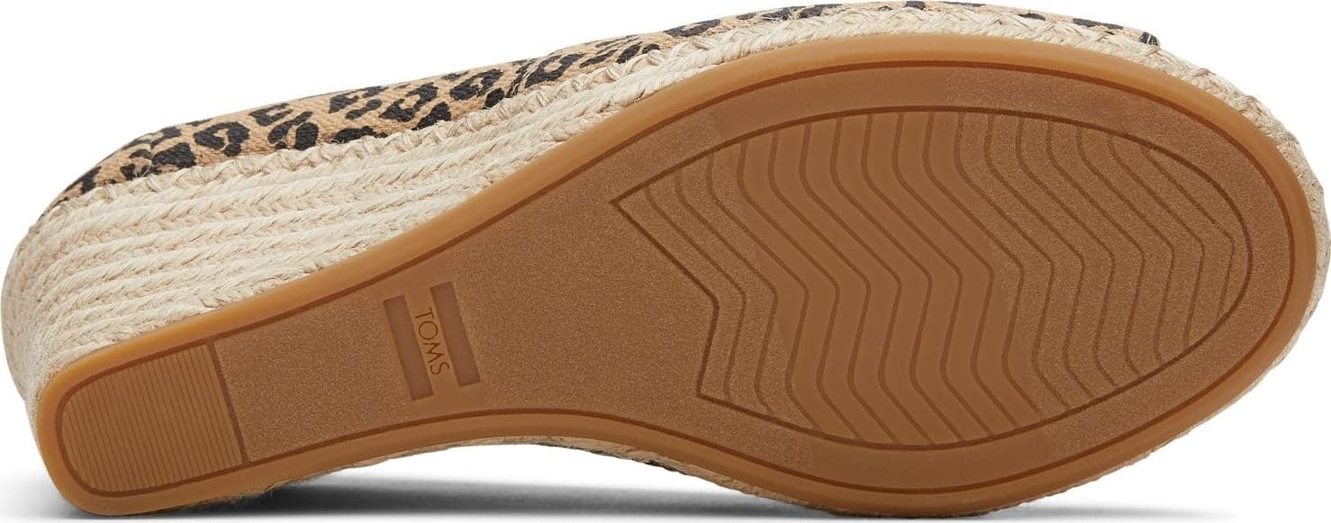 TOMS Women's Michelle Leopard Print Wedge Sandals, Peep Toe, Comfort OrthoLite Insole