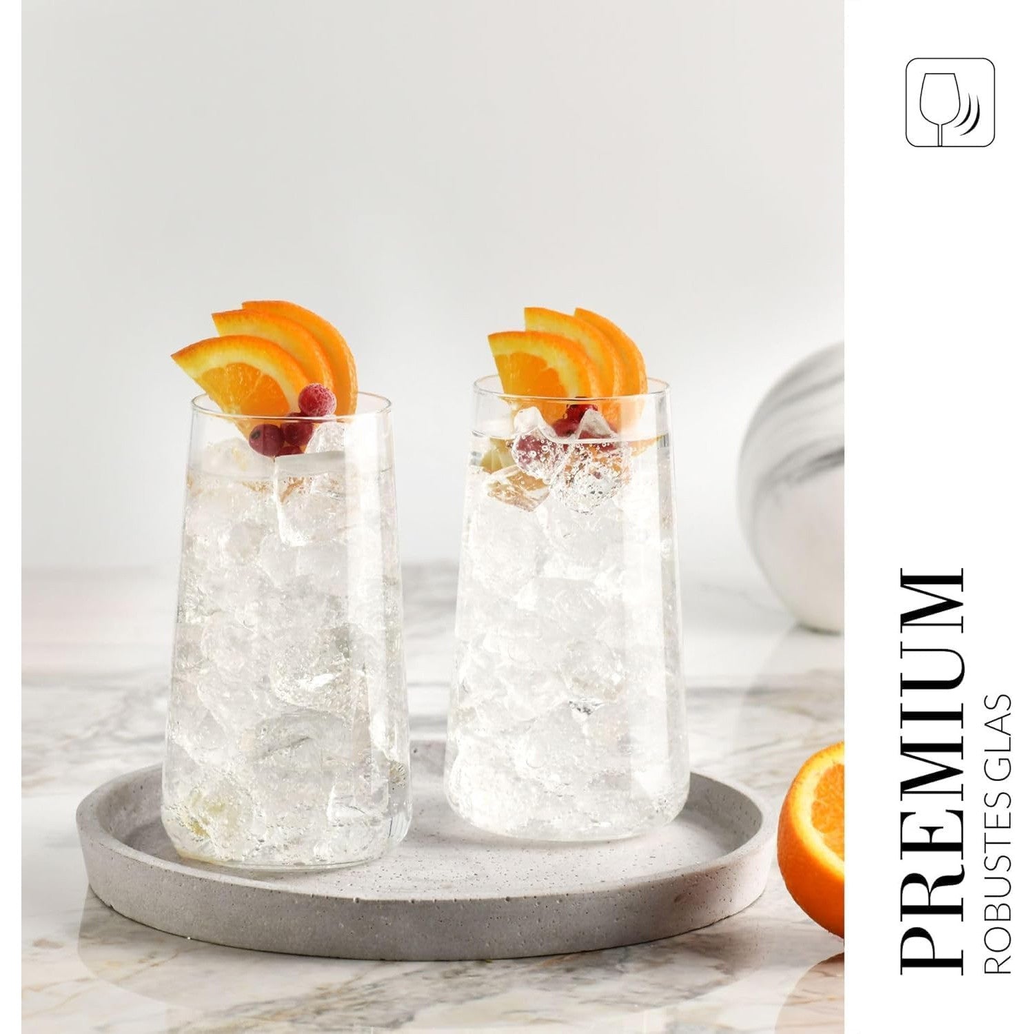 Krosno Infinity 600ml Geometric Water Glasses Set of Four
