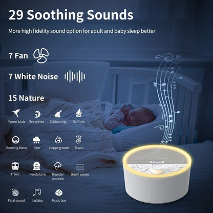 RENPHO Rechargeable White Noise Machine with 8 Night Lights
