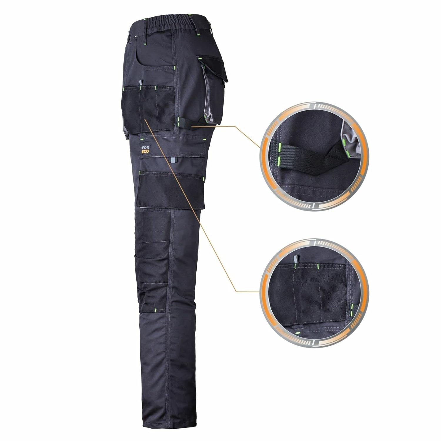 REIS FORECO‑T SBJS60 Men's Cut‑Protection Work Trousers – Grey/Black