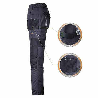REIS FORECO‑T SBJS60 Men's Cut‑Protection Work Trousers – Grey/Black