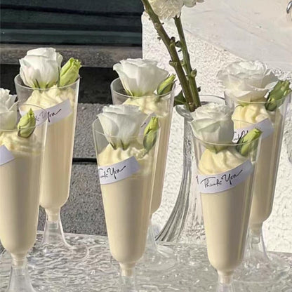 KesaPlan 50-Piece Plastic Champagne Flutes 150ml