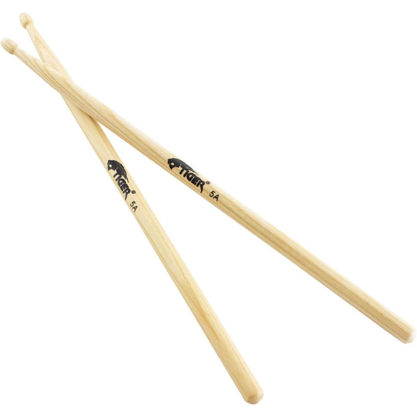 Tiger TDA77-5A Hickory Wood Tip Drumsticks - Pair for Acoustic Drums