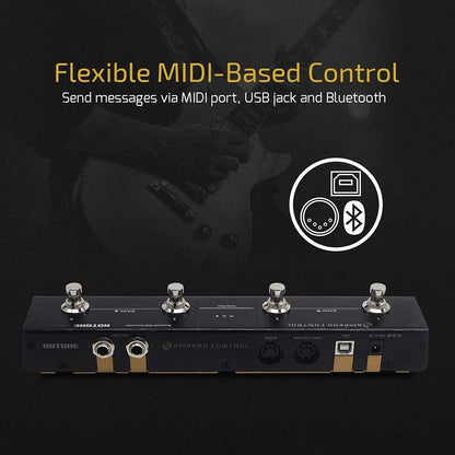 HOTONE Ampero Control Bluetooth MIDI Foot Controller – 4 Programmable Switches