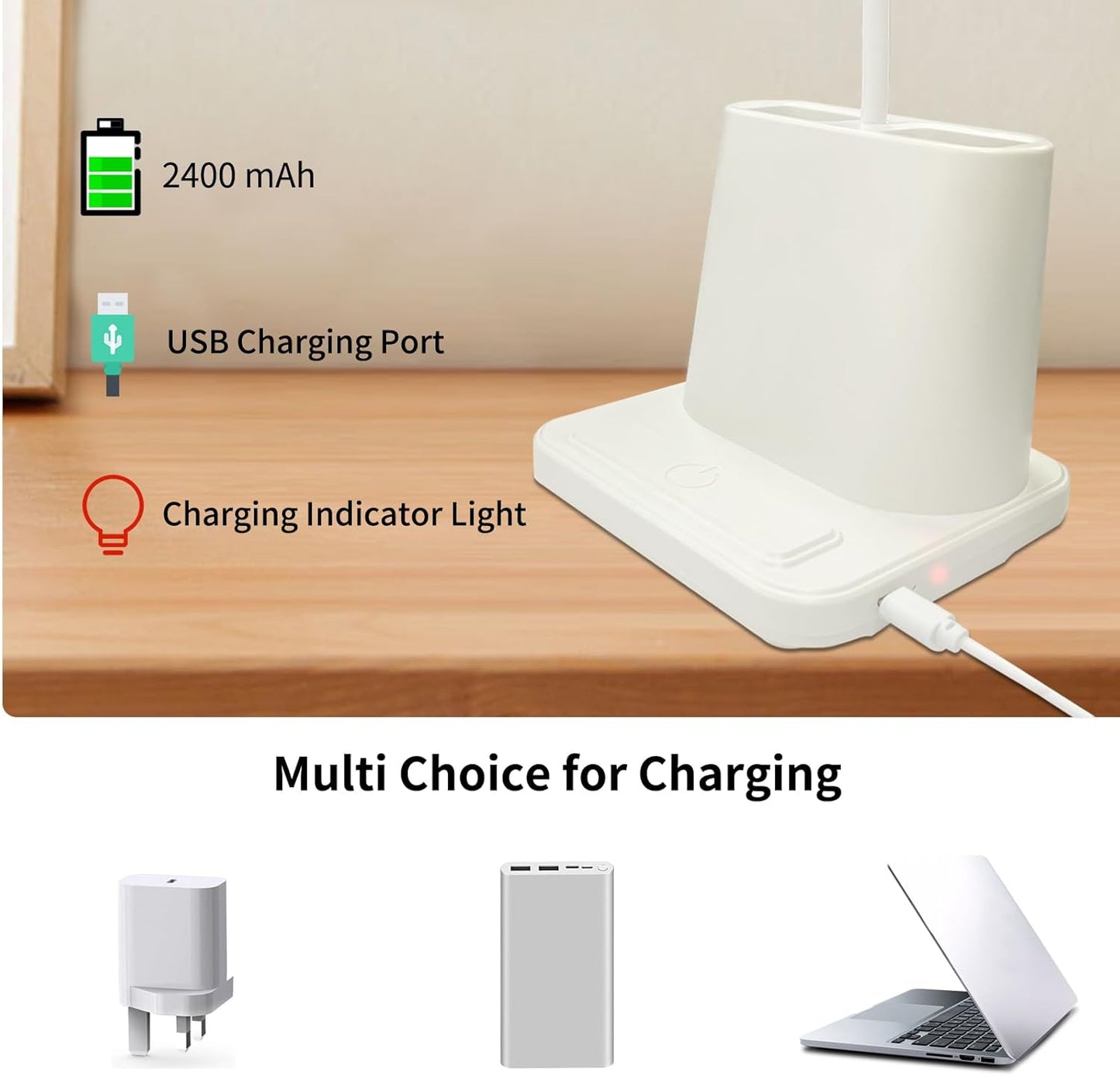 Tihokile LED Dimmable Desk Lamp with Eye Protection and USB