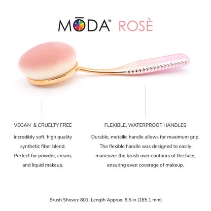 MODA Rosé 4-Piece Face Brush Set – Vegan Soft Filament Brushes