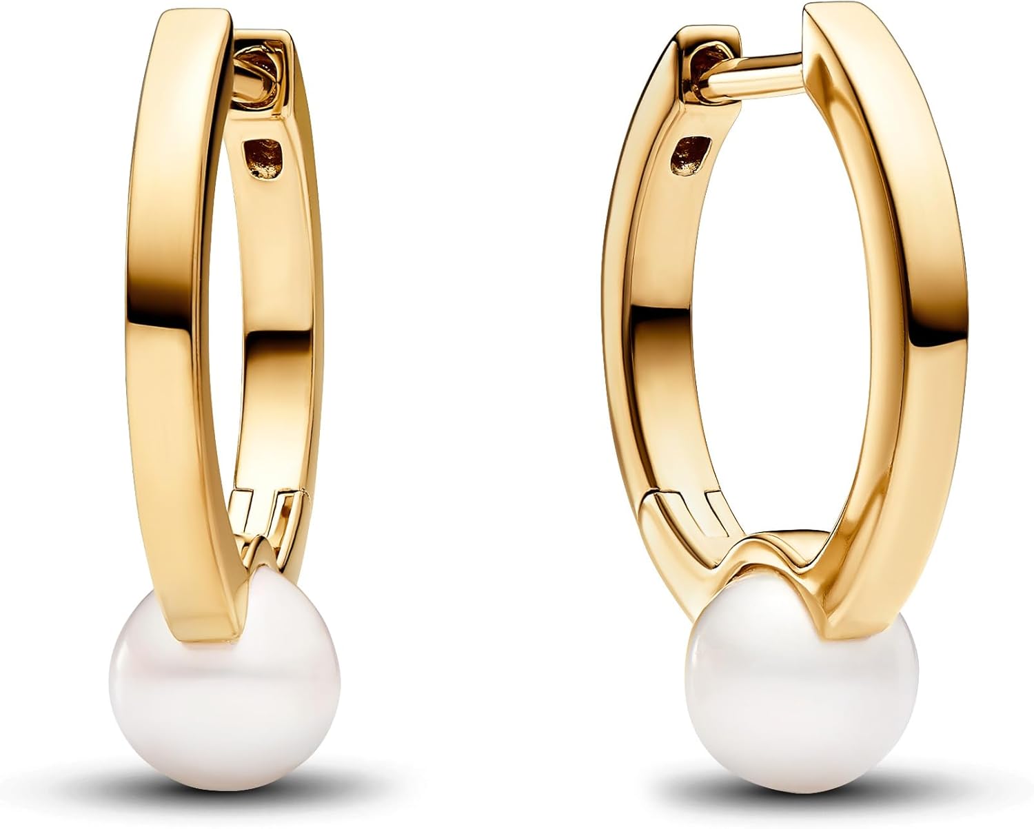 Pandora Timeless Pearl Stud Earrings, 14k Gold Plated, Freshwater Cultured Pearl