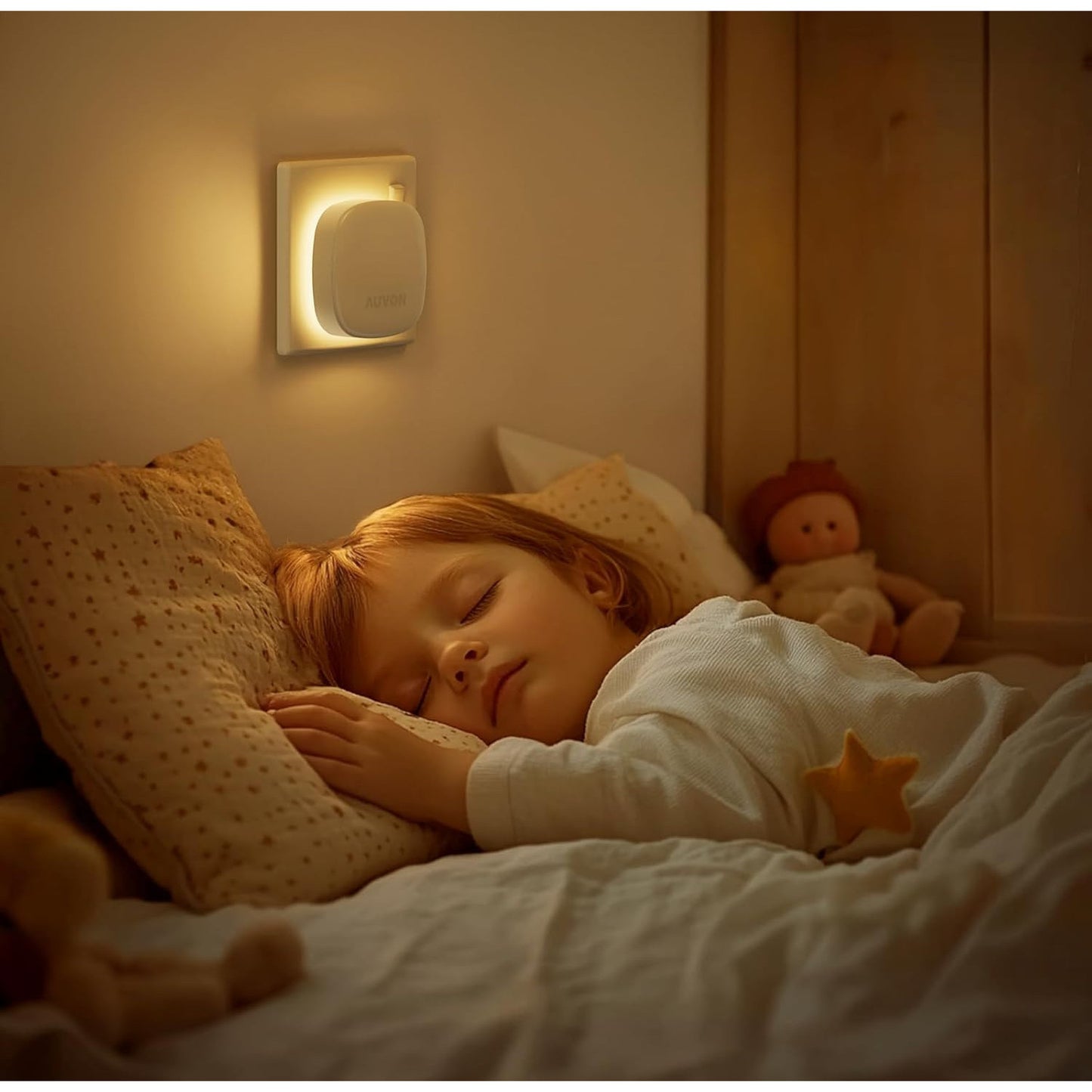 AUVON Adjustable Dimmable Night Light with Motion Sensor (2 Pack)