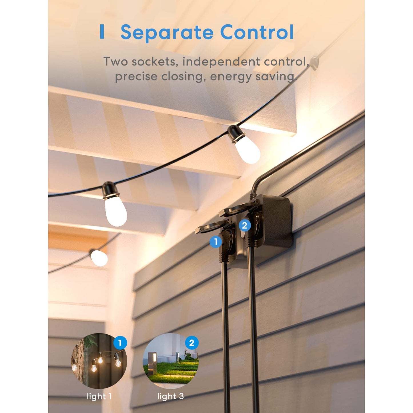 Meross Outdoor WiFi Power Socket Waterproof Smart Plug 2 Outlets