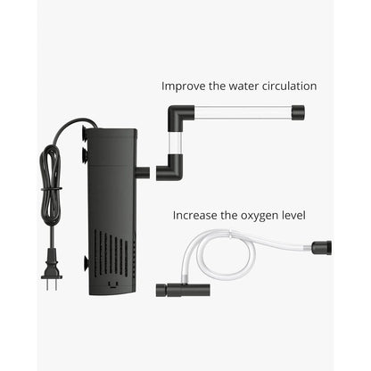NICREW 5-10 Gallon Submersible Internal Aquarium Filter with Aeration - Gomix Brands Outlet