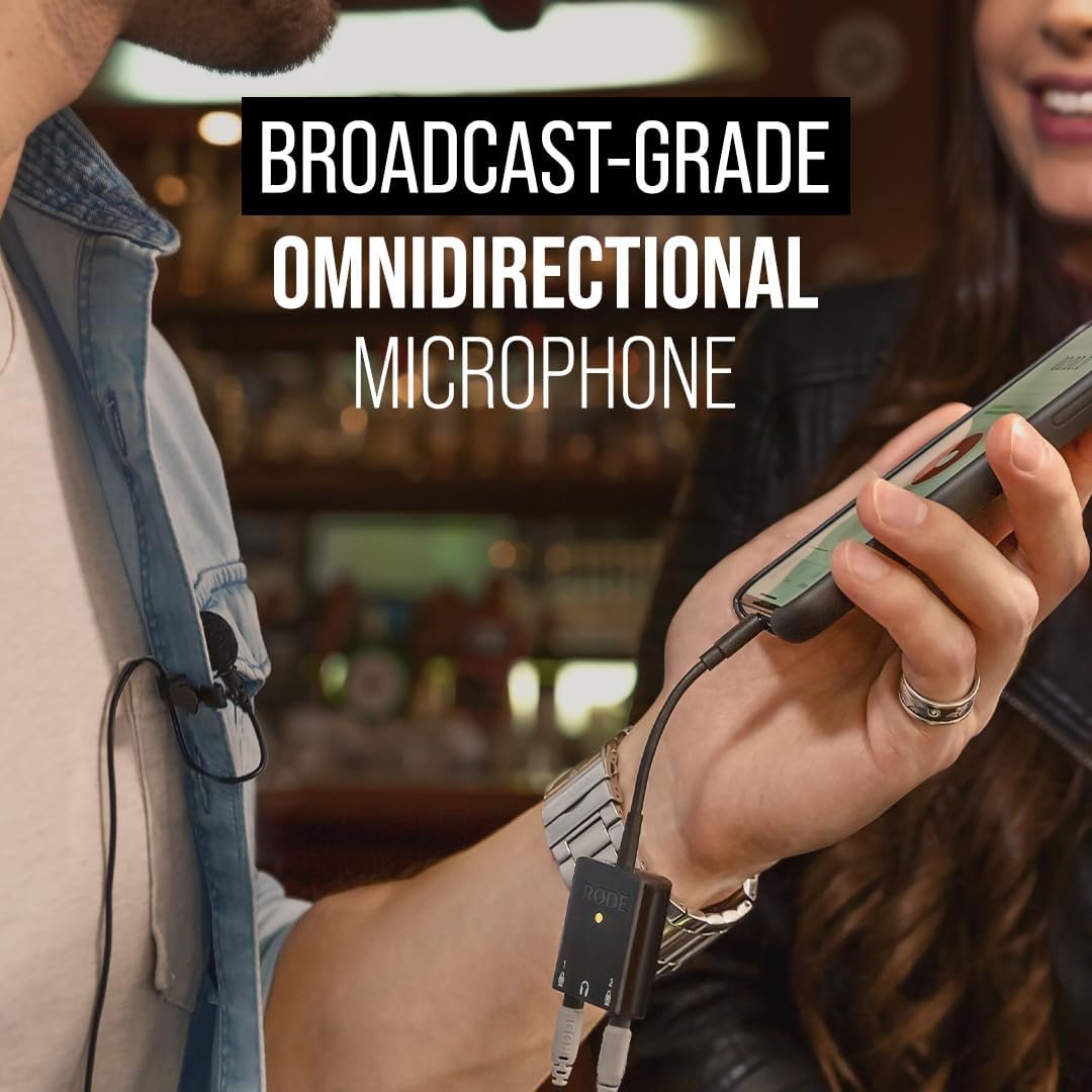 Rode SmartLav+ Omni Lavalier Mic for Smartphones Black