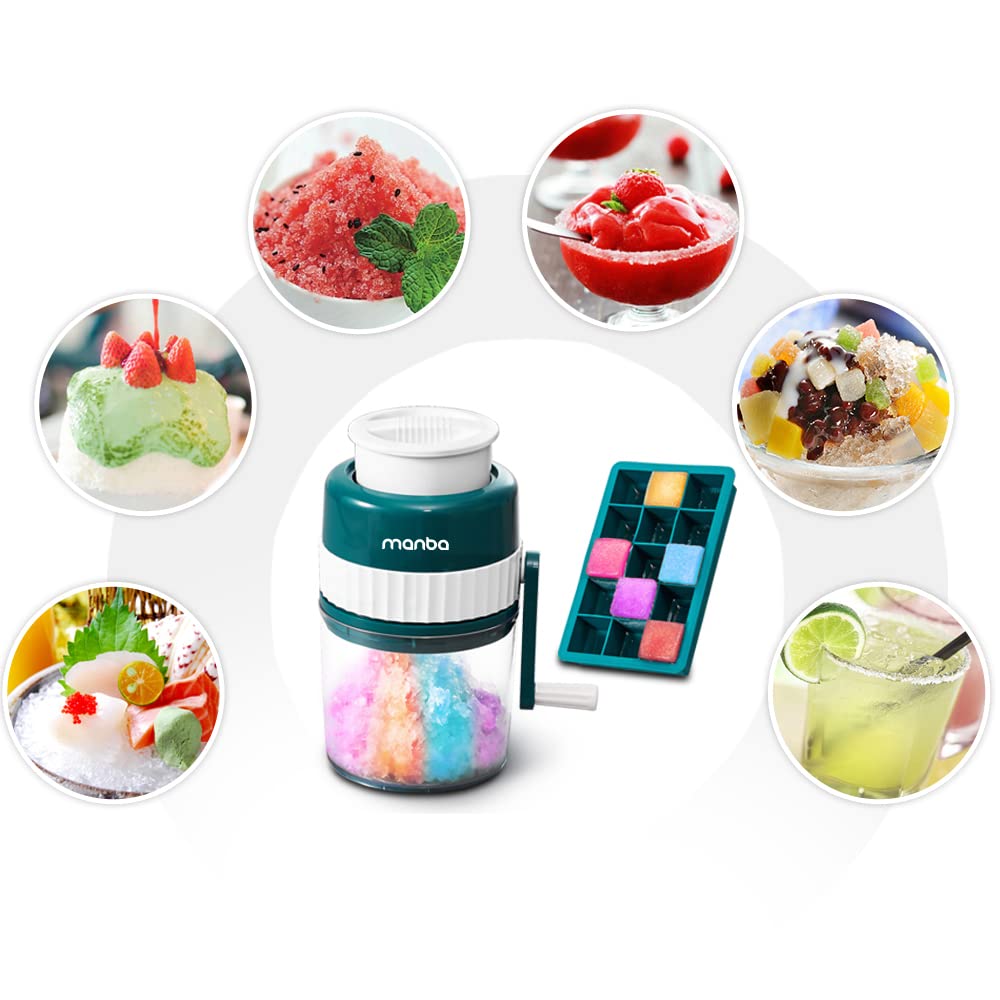 MANBA Portable Ice Shaver Snow Cone Machine with Trays