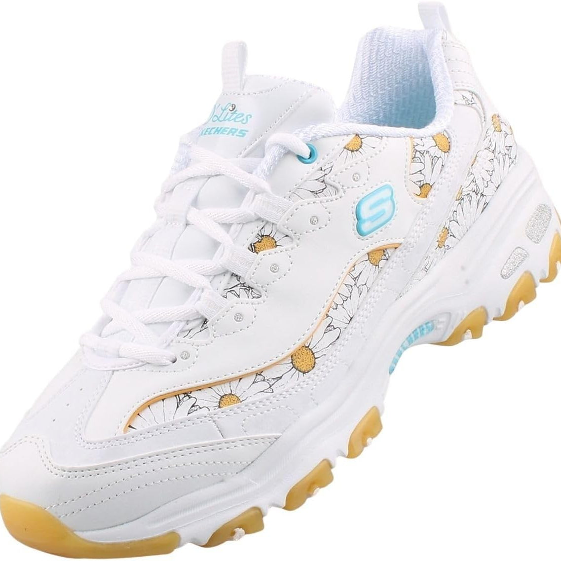 Skechers D'Lites Daisy Dream Women's Floral Synthetic Leather Sneaker