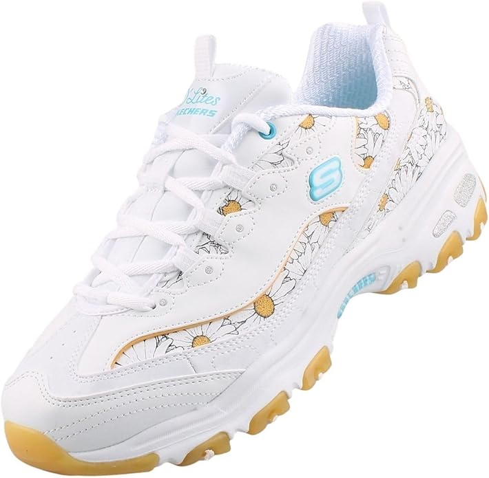 Skechers D'Lites Daisy Dream Women's Floral Synthetic Leather Sneaker