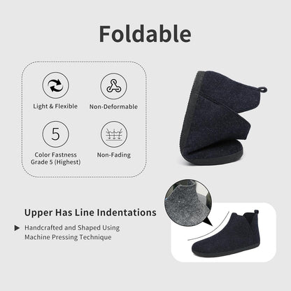 Mishansha Warm Felt Anti‑Slip Dark Blue Slippers Size 36