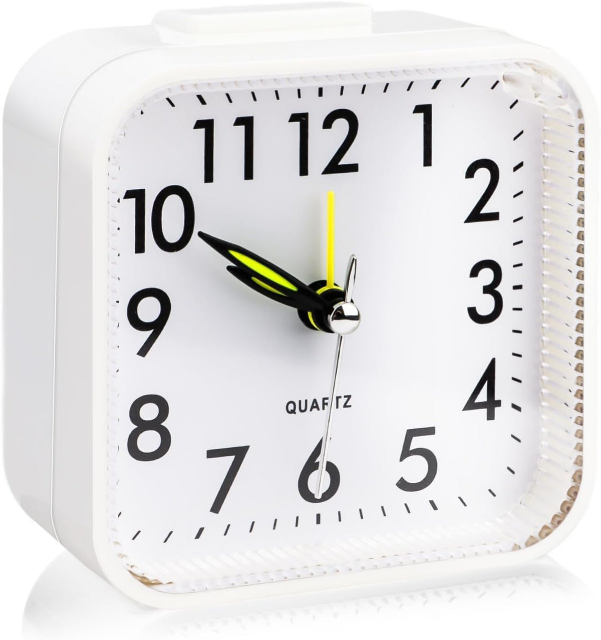Fuitke 1 Silent Analogue Travel Alarm Clock White