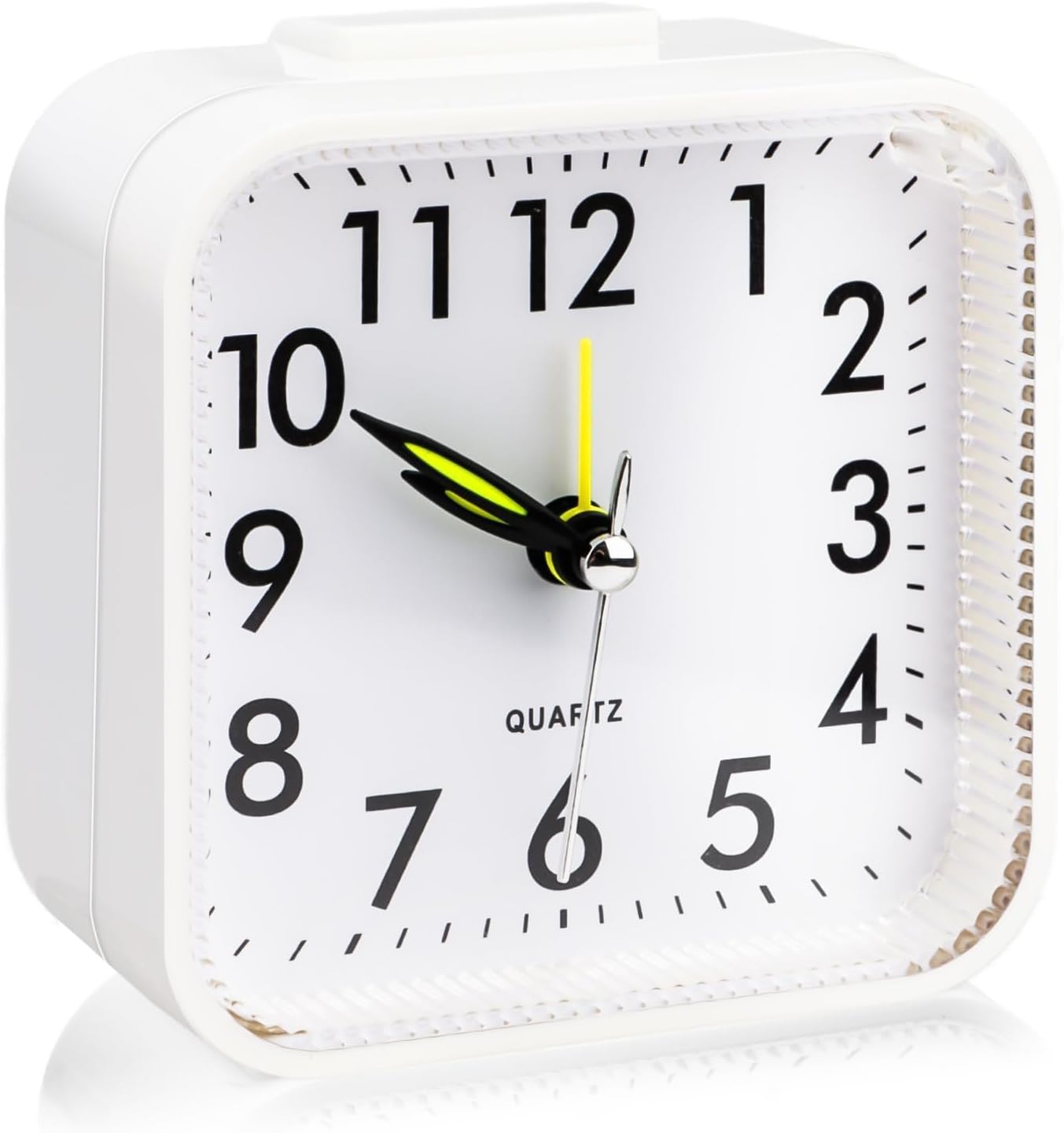Fuitke 1 Silent Analogue Travel Alarm Clock White