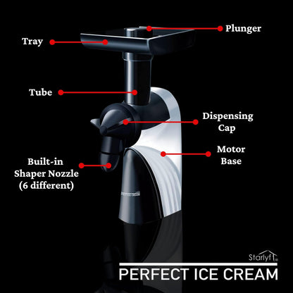 Starlyf Natural Ice Cream Maker with 6 Nozzles, Gluten-Free