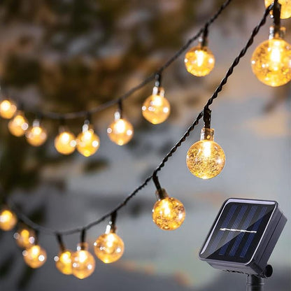 LSLCQW Solar String Lights 60 LED 40ft Crystal Globe 8 Modes IP65 Waterproof Outdoor