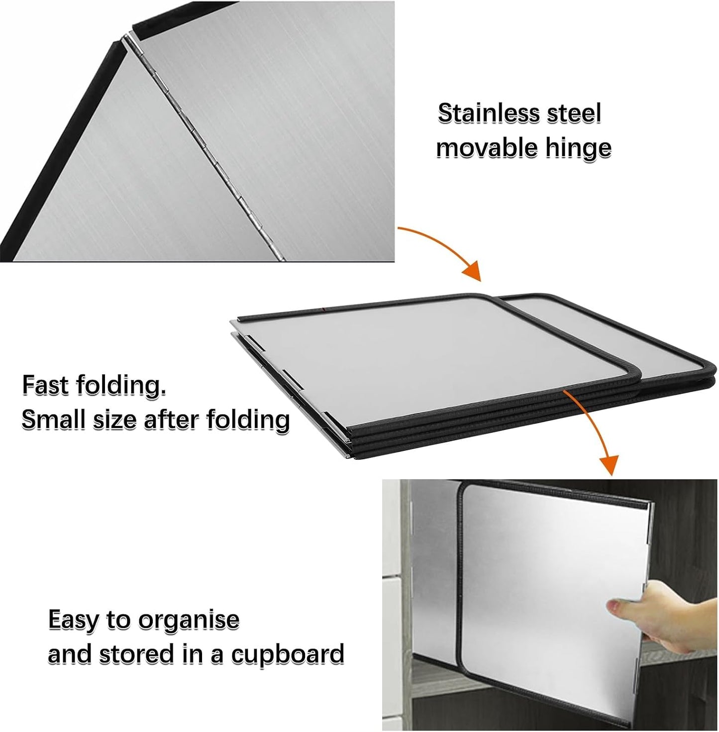 SXKJQER Stainless Steel Foldable Splash Guard 2-Piece Set