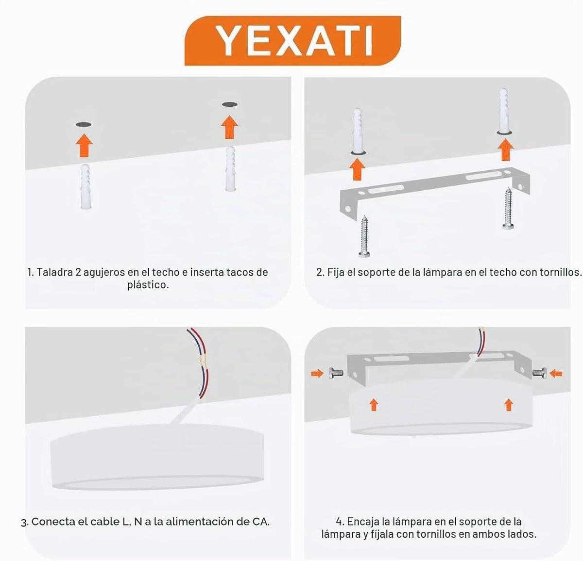 Yexati LED Ceiling Light 18W 1800LM IP44 6500K Ø22 cm