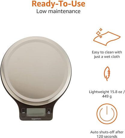 Amazon Basics EK3211 Digital Kitchen Scale LCD Stainless